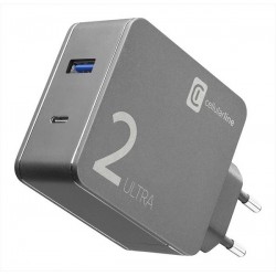 Caricabatteria da rete Ultra Duo 2 port 48W - Cellularline ACHUSB2KITHOME48WK