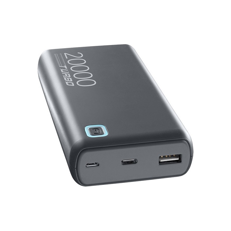 Power Bank Essence Turbo 20.000Mah Grigio Cellularline PBESSENCEPD20000D