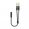 Cavo Adattatore audio Aisens A128-0418 Jack 3.5 4Pin/H-2xJACK 3.5 3 Pin/M - 25cm